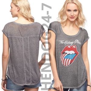 ROCK & REPUBLIC ROLLING STONES ROLLED SLEEVES TEE
